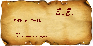 Sár Erik névjegykártya